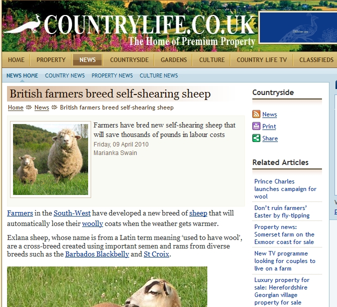 Countrylife Exlana Article 09April2010